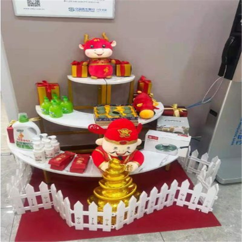 高品质银行礼品展示架圆形中岛货架展示架超市落地多层促销产品展示台