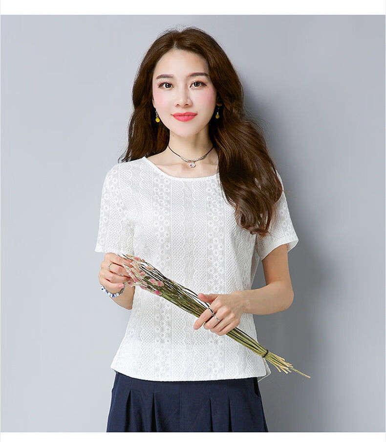 金义大码女装流行小个子显瘦女土时尚麻短袖上衣女半袖t恤洋气年轻麻