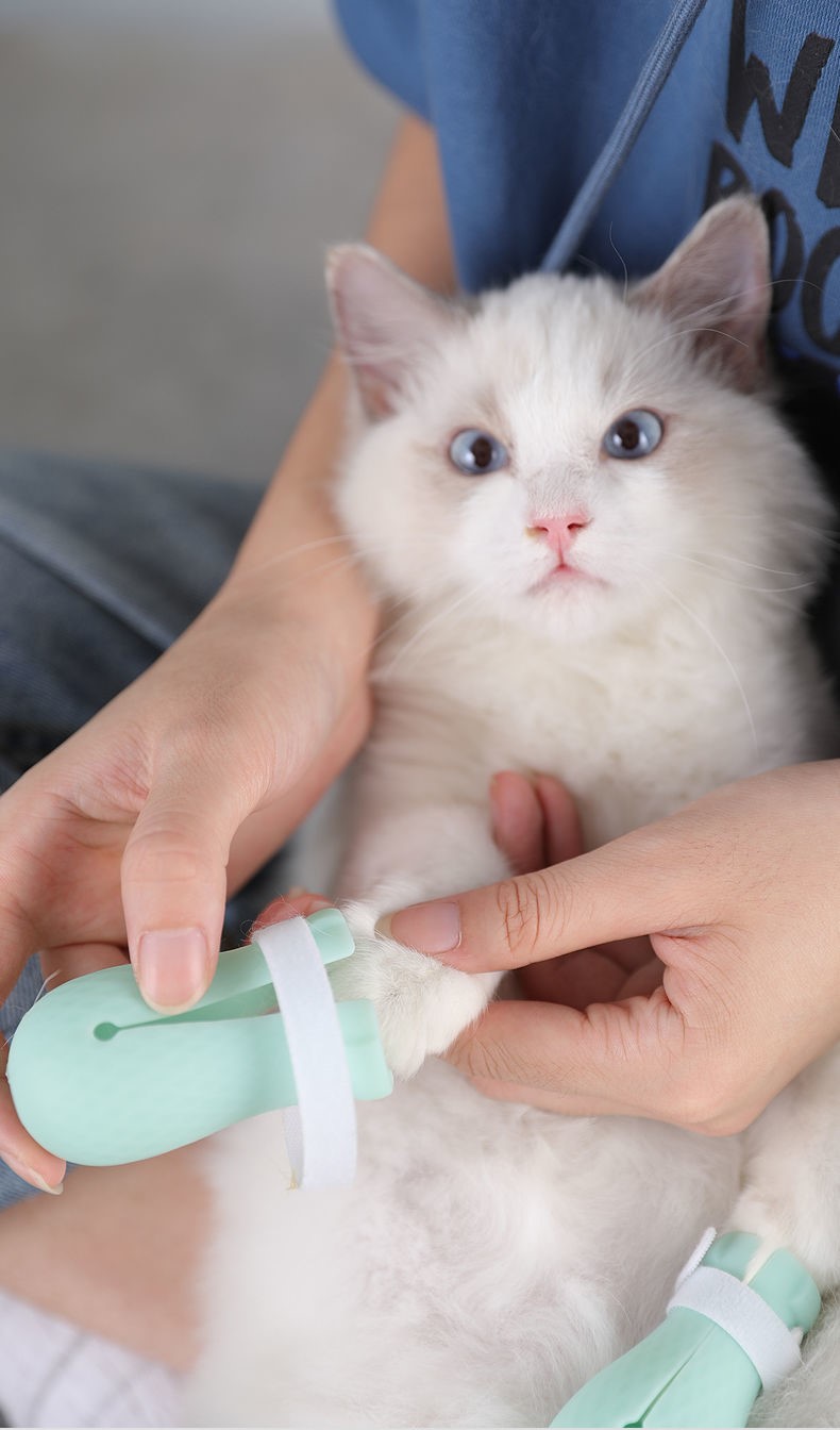 猫指甲套猫爪猫鞋防抓伤挠咬猫咪手套神器宠物洗澡猫脚套爪子用品洗猫