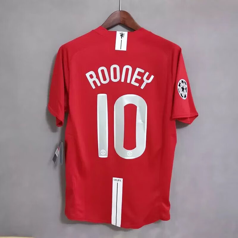 cdpc0708欧冠决赛版曼联主场复古球衣怀旧经典足球服c罗鲁尼比赛队服