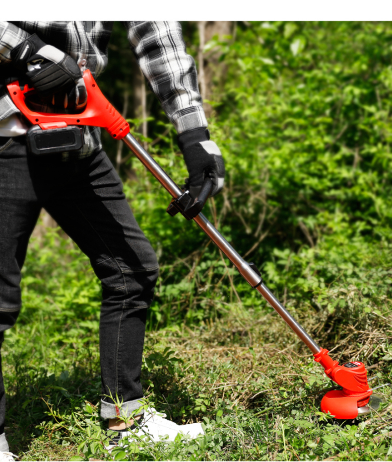起量百货工艺充电款手持多功能电动割草机杆子长度可自由调节 42tv