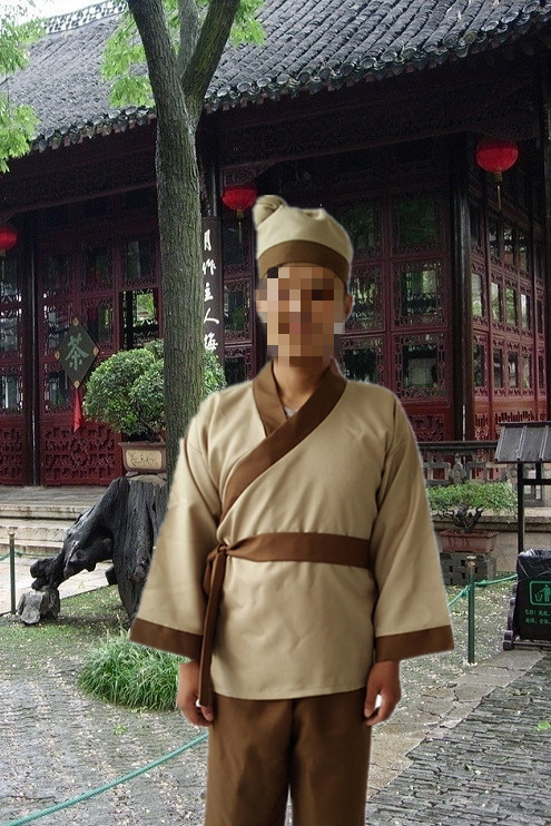 古装汉服酒店工作古代家丁小二服仆人书生玩偶衣服发传单搞笑演出职业