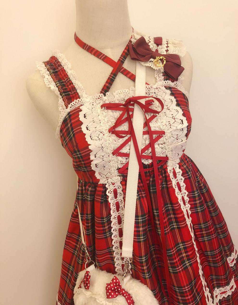 lolita新款紫色中腰定番现货babydoll连衣裙洋装黑暗夏天bbd 酒红色