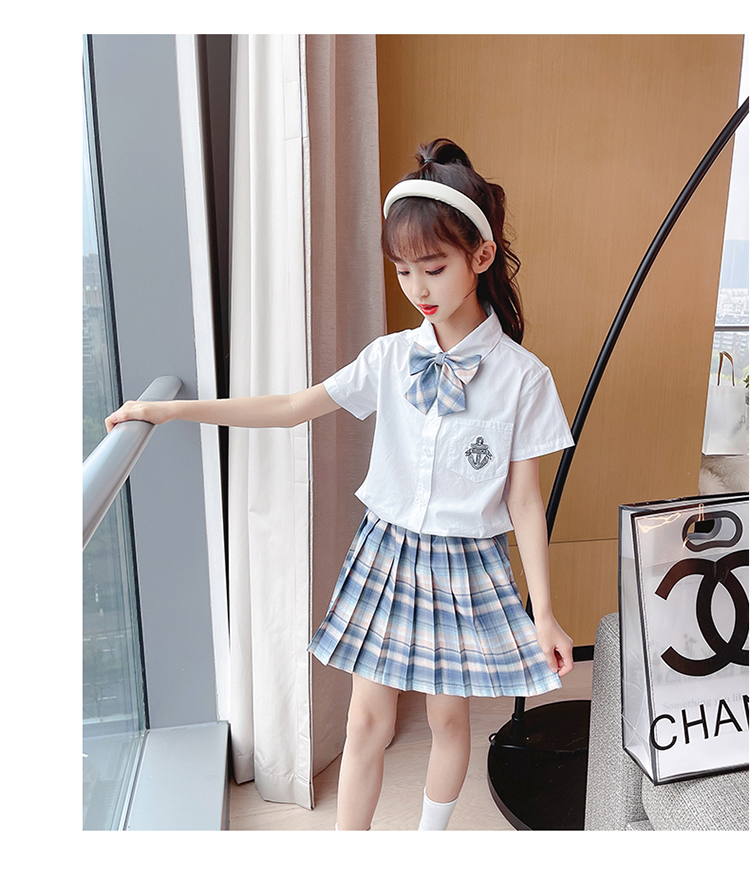 川孩儿童jk13小学生9中大童十岁女孩秋装11女童15学院风8套装裙12粉红