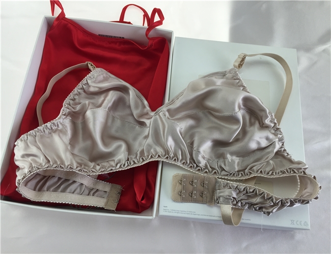 娜丝奴 (nasinu) 品牌真丝文胸桑蚕丝无钢圈无海绵内衣女士薄款小胸