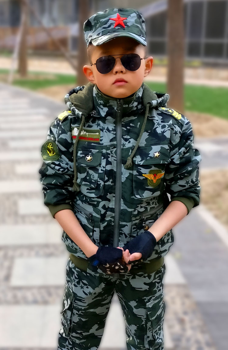 儿童迷彩套装儿童迷彩服冬装套装衣服小孩男童男孩加绒冬服装乌拉萌21