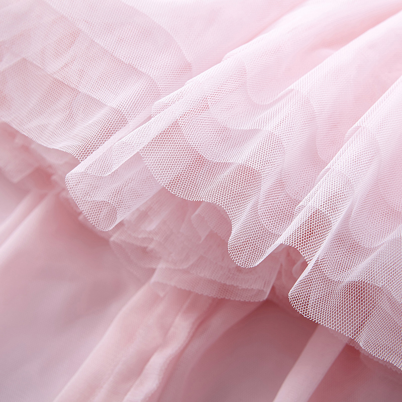 英氏夏款女童粉色礼服连衣裙粉色公主纱裙小童码1039083180cm