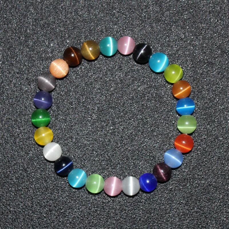 精选好礼转运猫眼石手链女手串时尚百搭彩色珠子手链手串情侣礼物依莲