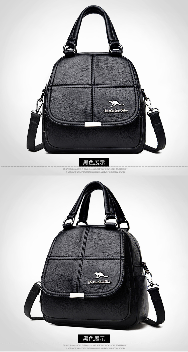 精选品质官方袋鼠旗舰包包手提包女新款斜挎气质软皮单肩包多功能简约