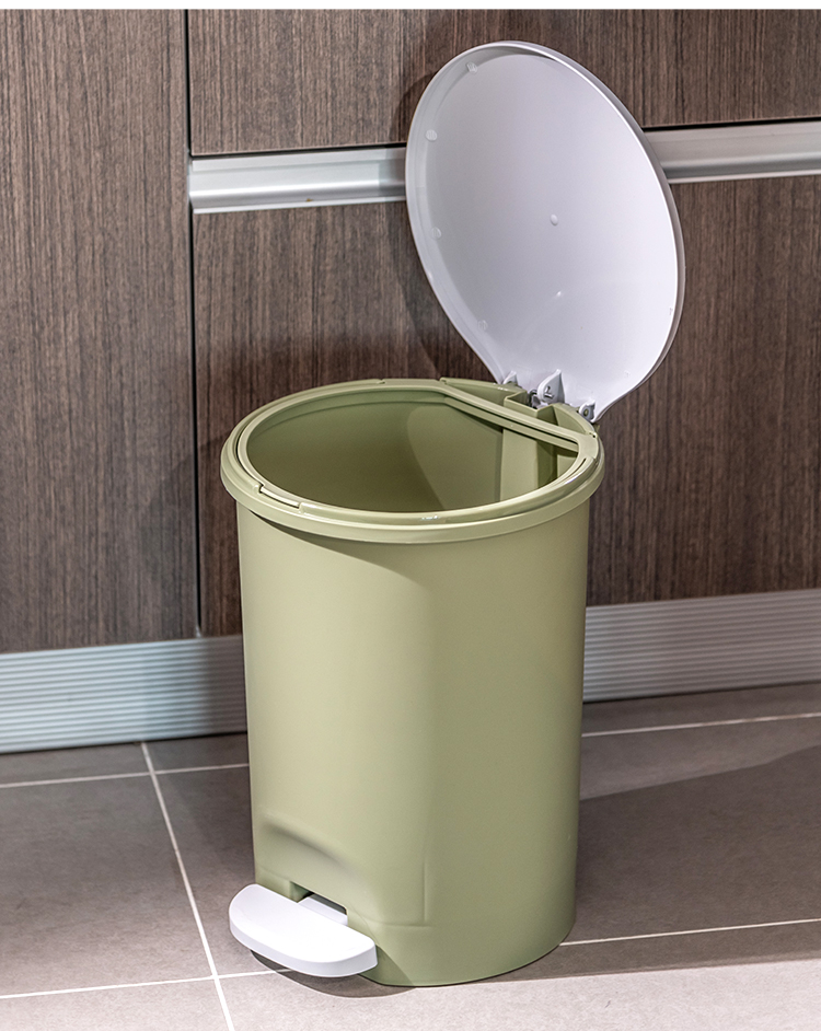 2022新品禧天龙塑料家用垃圾桶脚踩带盖翻盖客厅厨房卫生间静音卫生桶