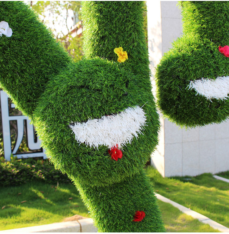 草皮绿雕植绒音符摆件户外玻璃钢雕塑学校园林装饰商业街商场美陈款4