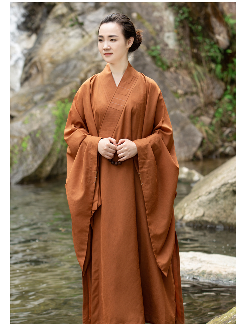 僧服春秋新款海青居士服春秋夏款长袍大褂四季男女和尚服海清衣服僧服
