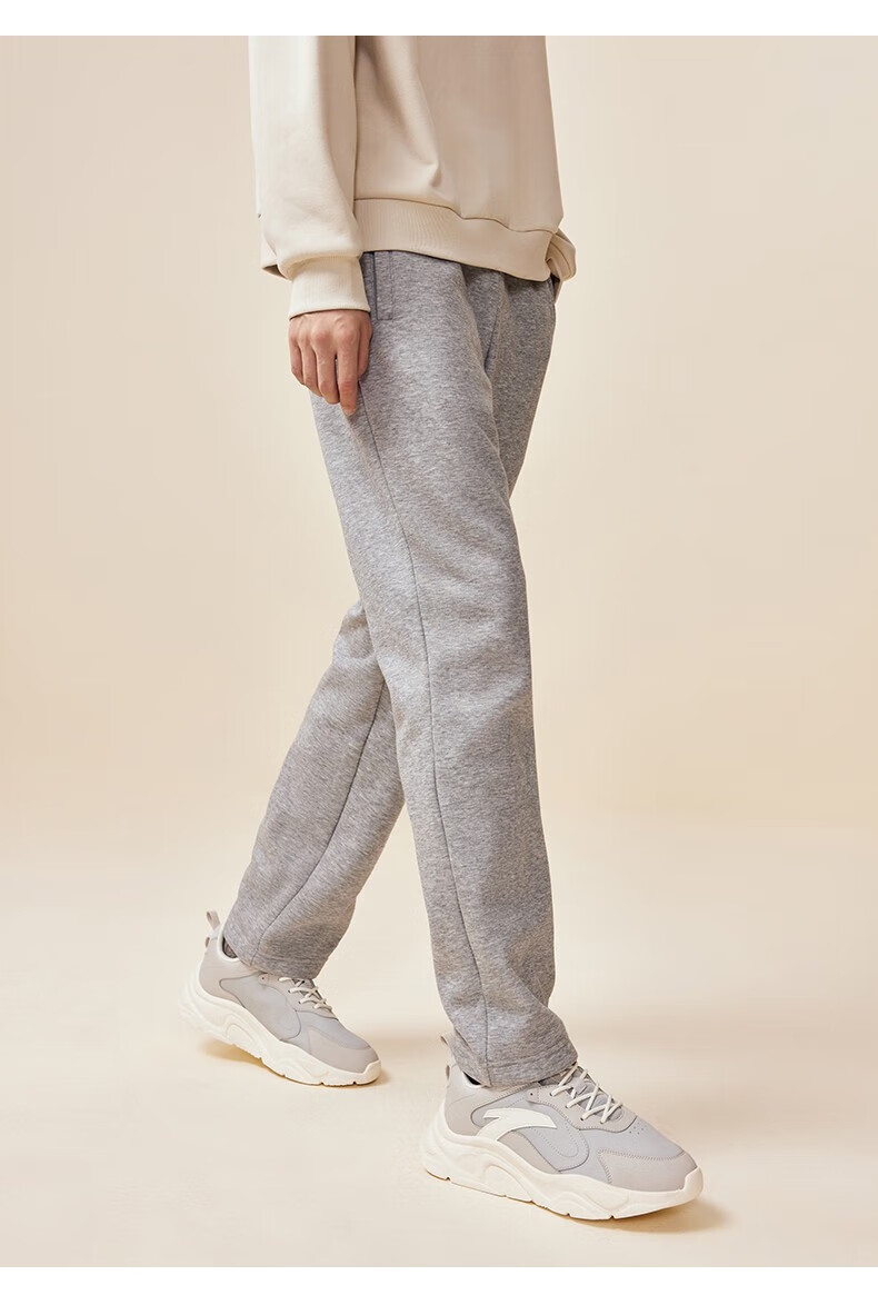 安踏(anta) kt裤 加绒运动长裤男士秋冬保暖宽松直筒裤子休闲加厚男裤