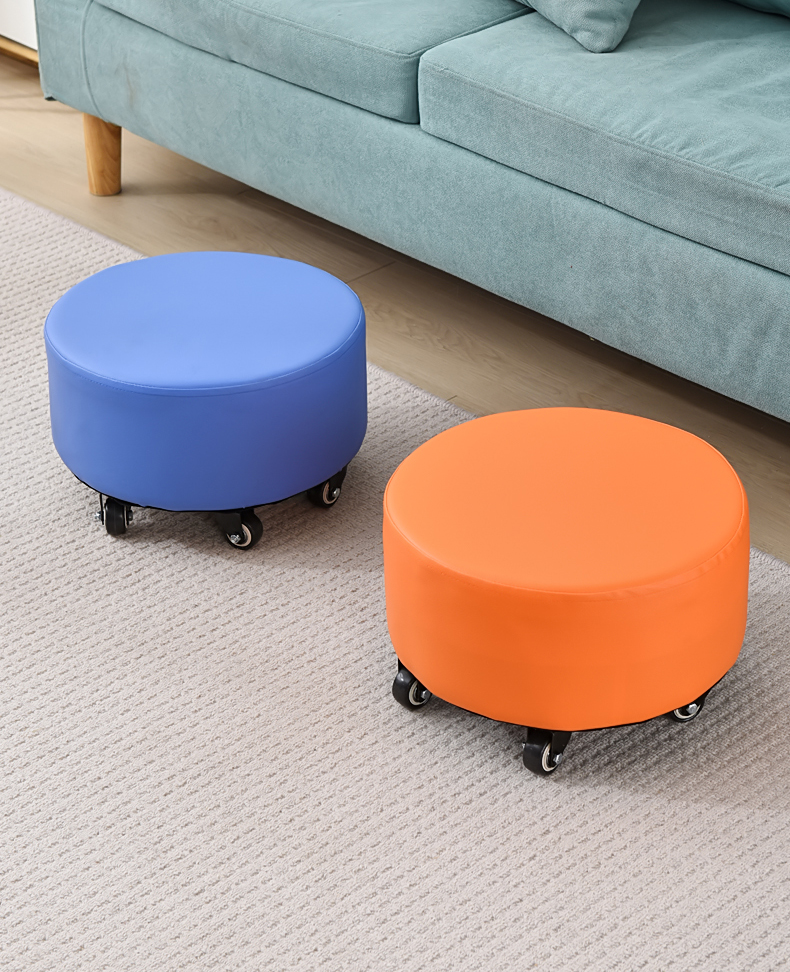 带轮凳子带轮子的凳子滑轮矮凳家用擦地凳可移动美缝凳学步凳美甲修