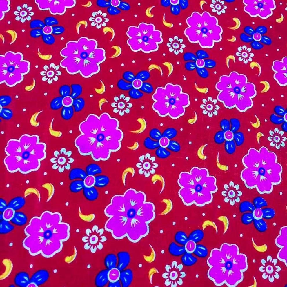 纯棉小花布花洋布罩衣布枕芯布宝宝棉衣棉裤小红花碎花布料红底小白点