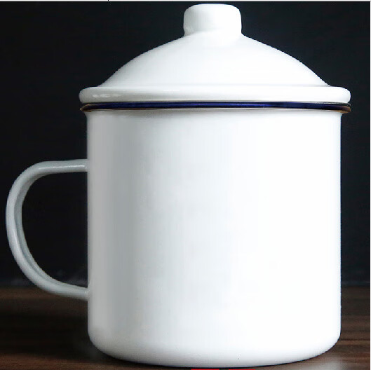 茶杯怀旧搪瓷杯子盅盅花卉双喜字复古带盖老式铁茶缸子广告水杯茶杯