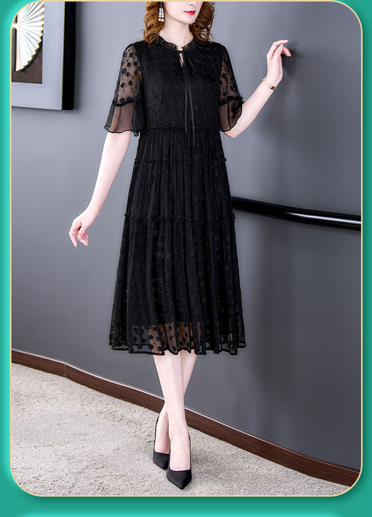 广州13行大码真丝连衣裙加肥加大夏高档装重磅真丝大码连衣裙夏季新款