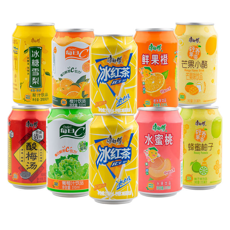 冰红茶310mlx24罐装柠檬味冰糖雪梨冰绿茶饮料夏日清凉果汁 c阳光甜橙