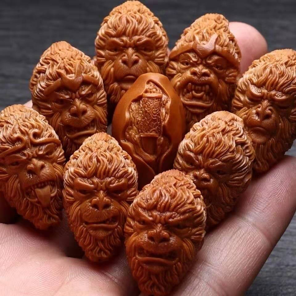 橄榄核手串文玩橄榄核手串男士齐天大圣橄榄胡手串大圣归来大籽核雕斗