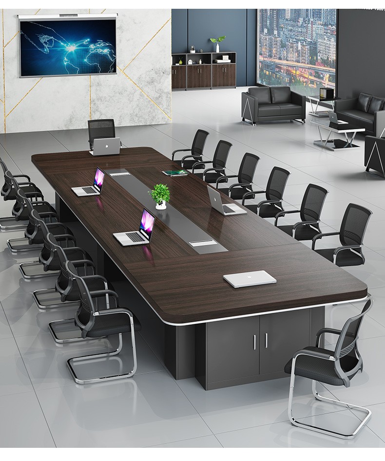 嘉临会议桌长桌现代简约大型办公会议培训桌椅组合洽谈桌两用职员桌