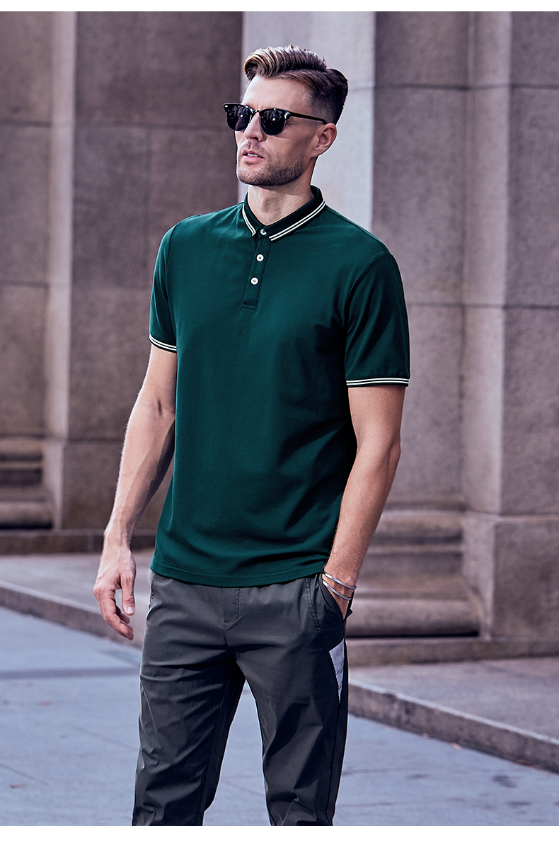 英爵伦2021新款男士夏季polo衫短袖男欧美简约休闲翻领保罗衫上衣活性