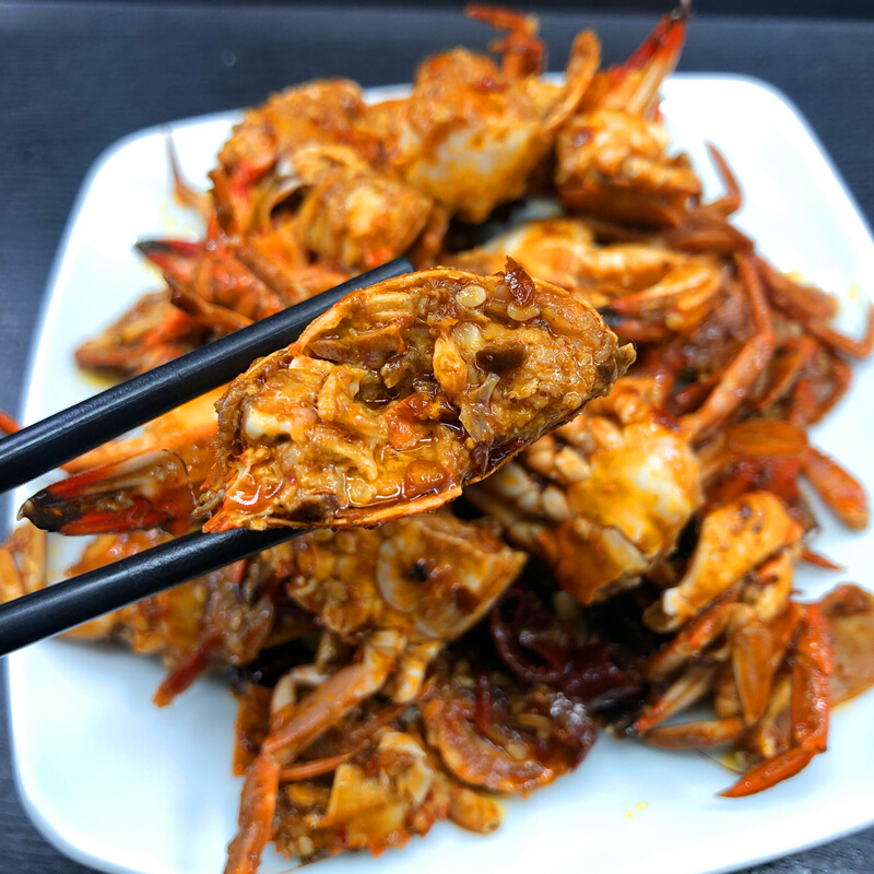 香辣花盖蟹麻辣小螃蟹 香辣蟹 丹东海鲜麻辣小海鲜系列200g