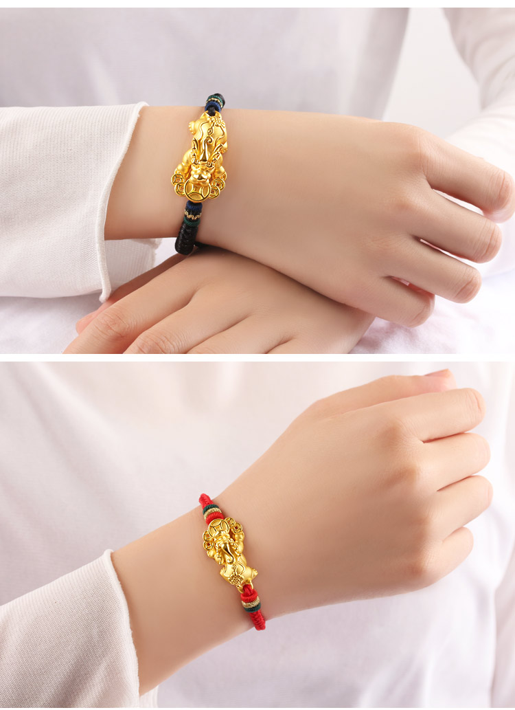 冰姿蔻黄金霸气大貔貅吊坠足金3d硬金男女款金钱纳福项链金饰礼物七夕