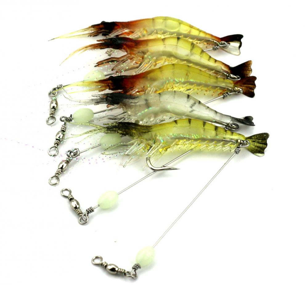 路亚假饵夜光仿生多节虾软饵海钓路亚饵鳜鱼假饵钓鲈鱼翘嘴黑鱼饵 浅