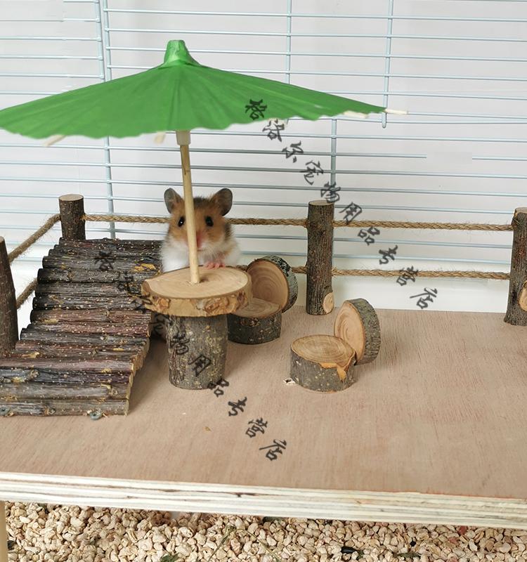 hkna仓鼠苹果木爬梯金丝熊木质玩具仓鼠玩耍拱桥鼠类木制磨牙用品