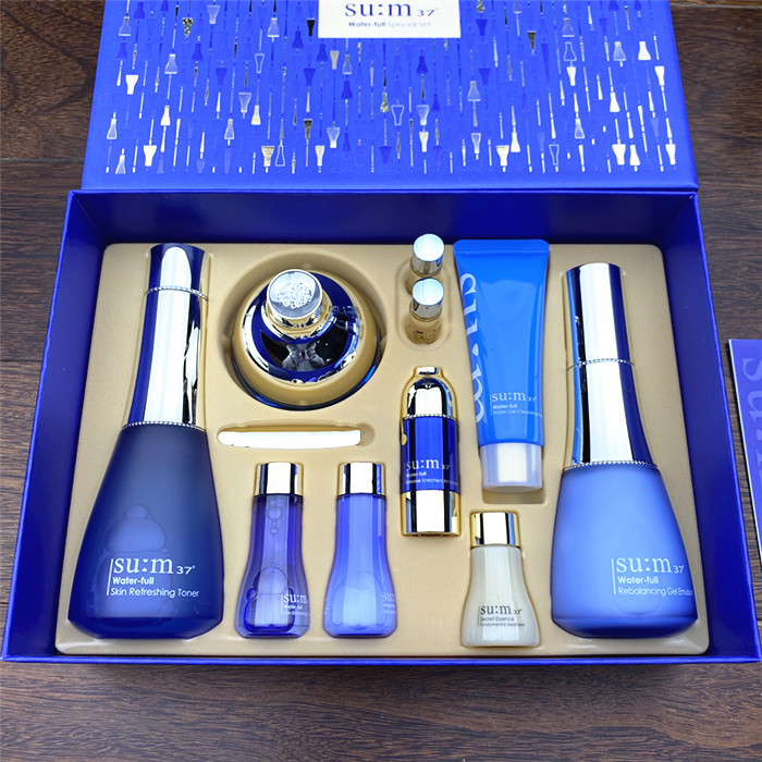 sum37度呼吸水份水分套盒蓝色苏秘水乳两三件套装护肤品sum37度呼吸