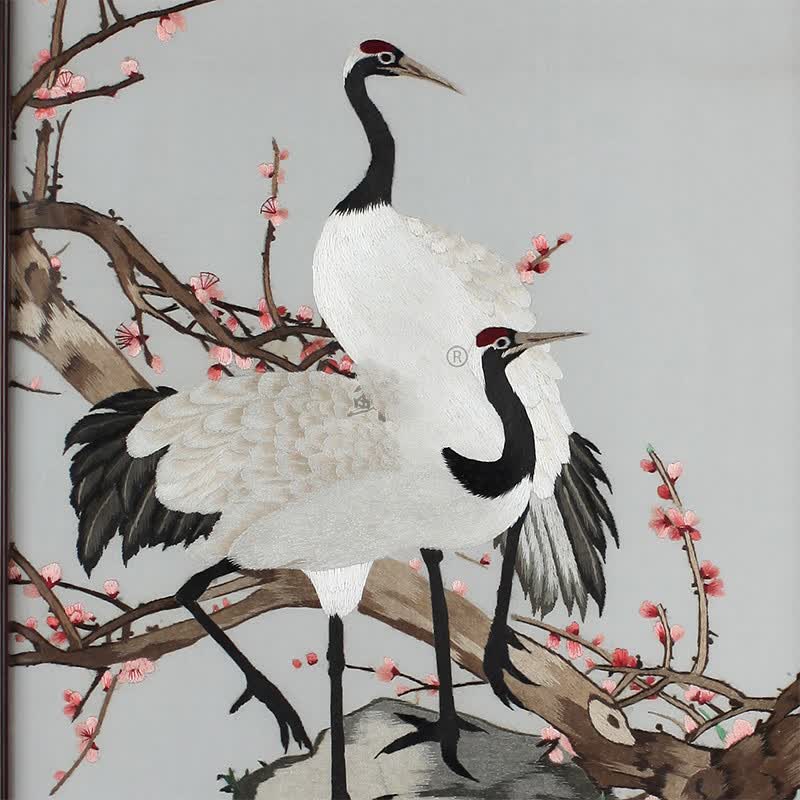 依山锦绣 苏绣山水双面绣落地屏风 竹子刺绣摆件红木架风景双面绣摆件