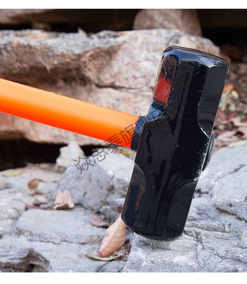 大号防震铁锤重型榔头家用防爆钢一体砸敲墙锤石头石工八角锤带把防震