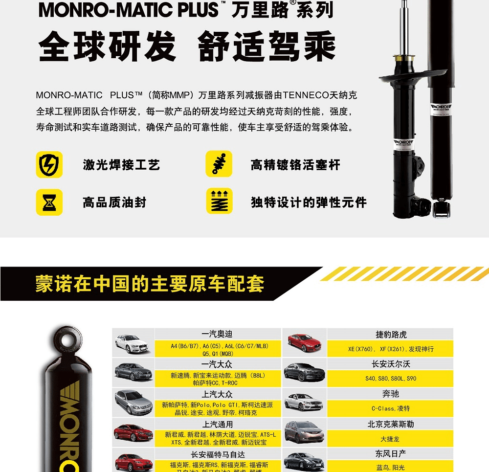 蒙诺(monroe) 减震器 汽车避震器 倍骋系列370165sp 后 单支装