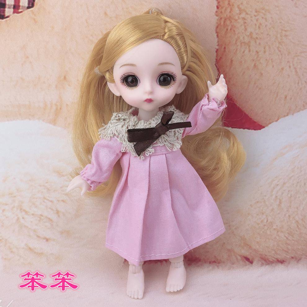 17厘米芭比洋娃娃公主一套装儿童玩具女孩单个迷你13关节6吋萌娃璐璐