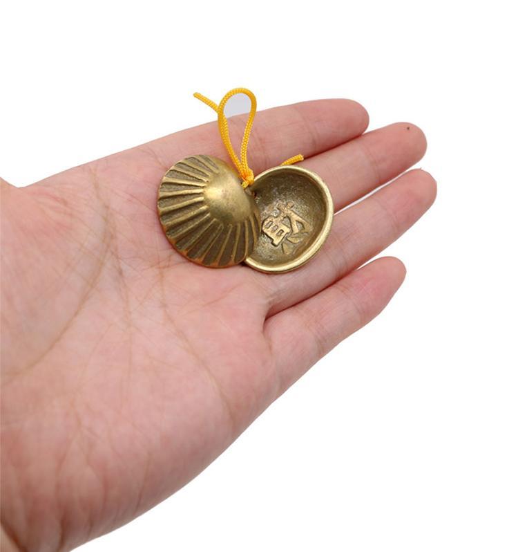 求签铜贝壳铜钱连体圣杯圣卦阴阳杯打卦求神铜扁形圣杯a款加厚纯铜