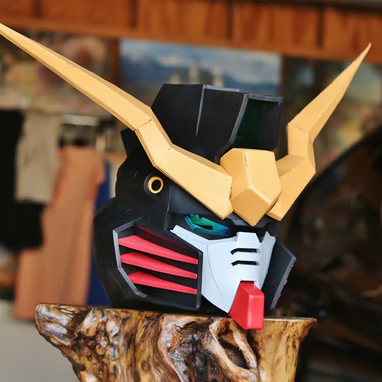 高达头盔头套独角兽独角兽能天使rx78机动战士高达可穿戴头盔摆件手工