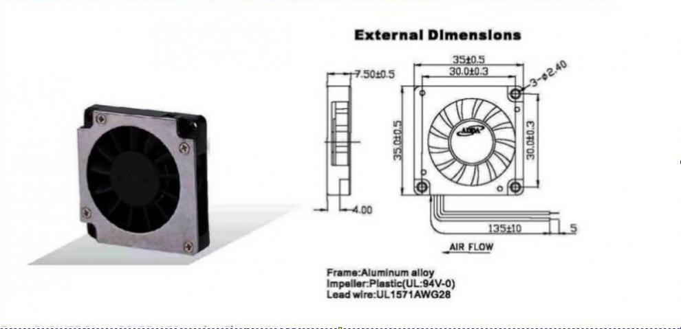 14a usb ab3505mx-qb0 3510 散热 涡轮 鼓风机 金属风扇 显卡2.