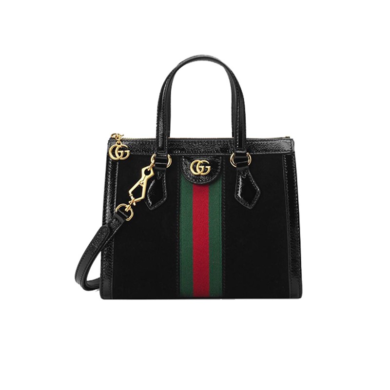 cucci古驰女包ophidia小号单肩包红绿条纹手提包托特包七夕礼物黑色