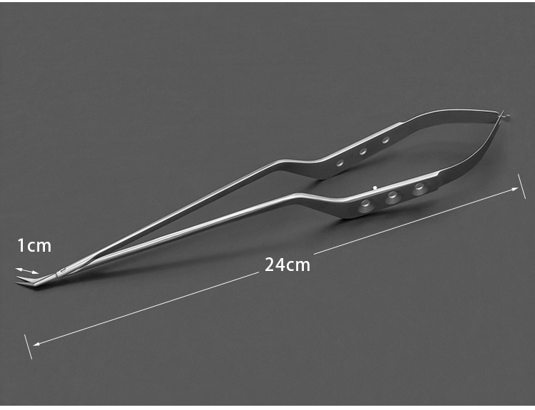 豫北不锈钢枪状剪显微剪刀钛合金直头弯头枪型脑科剪外科神经手术器械