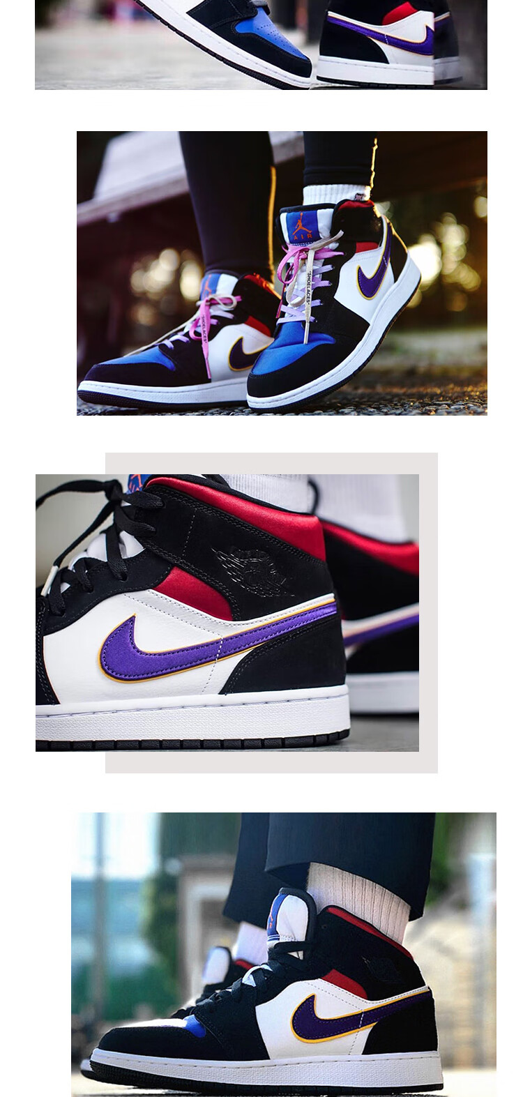 nike耐克 air jordan 1 mid aj1 男女中帮运动休闲篮球鞋 bq6931(gs)