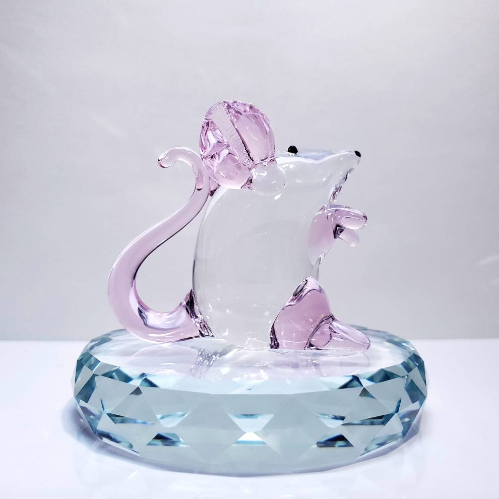 琉璃小老鼠生肖摆件礼品手工制作水晶玻璃十二生肖动物属相工艺品