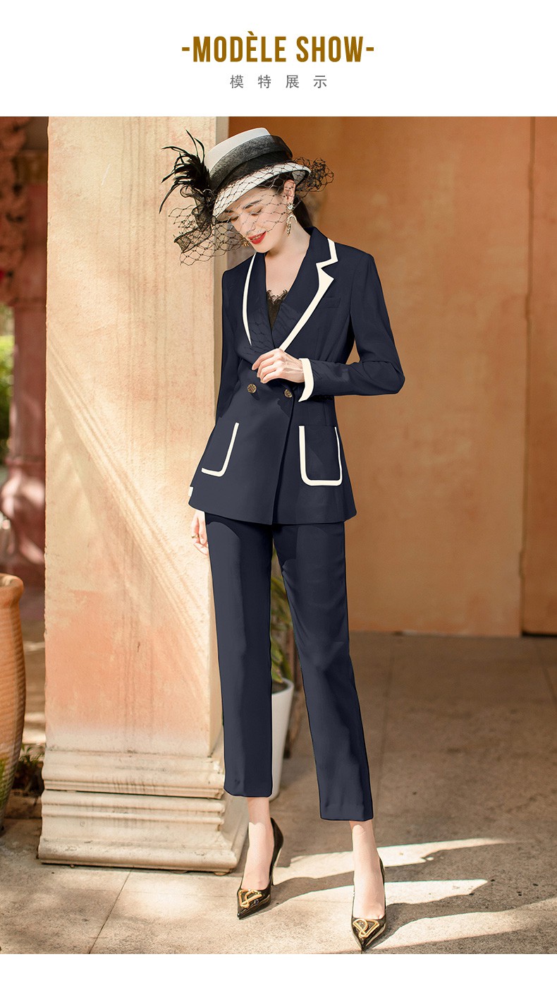 名媛小香风上班休闲通勤工作服职业装女装2022年春季新款白色西裤s