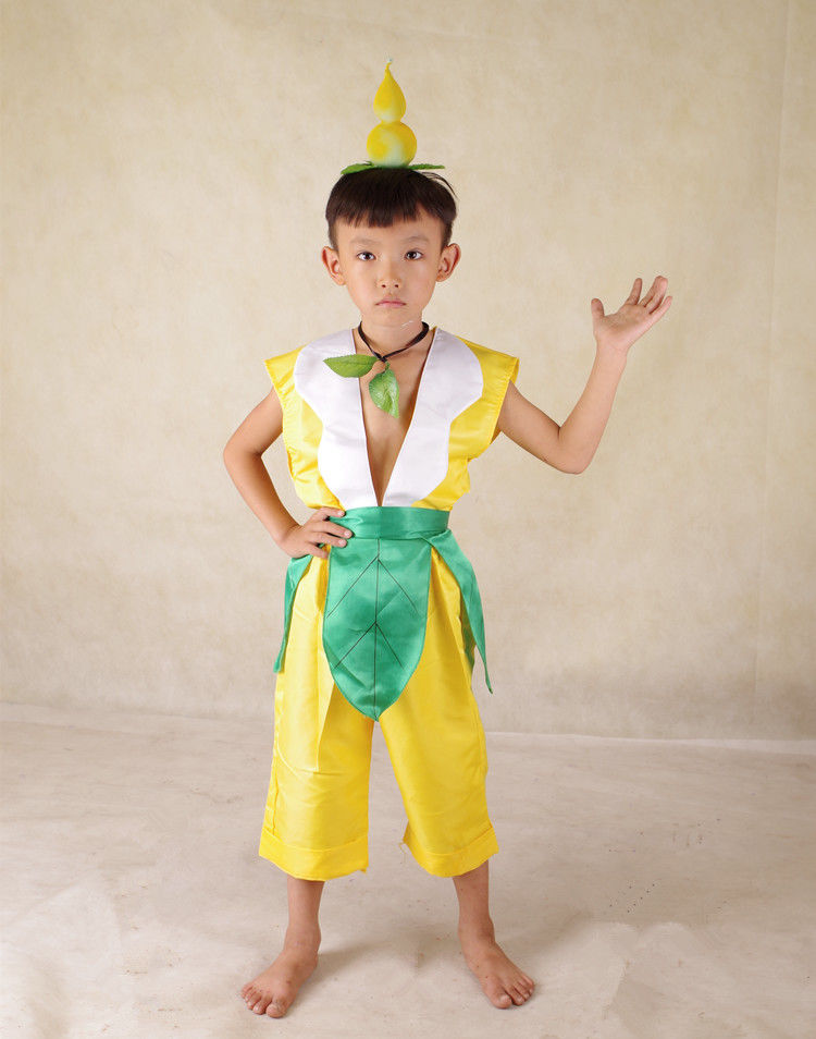 儿童葫芦娃服装幼儿葫芦兄弟装扮成人葫芦娃演出服cos衣服动漫 红色