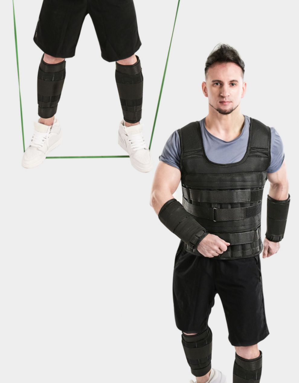 负重背心心跑步运动健身钢板马甲隐形装备铅块沙袋绑腿训练沙衣套装