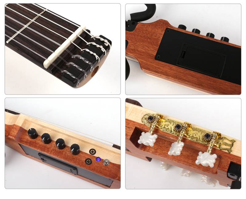 折叠静音吉他电箱初学入门便携旅行民谣古典无头木吉它左右手 古典