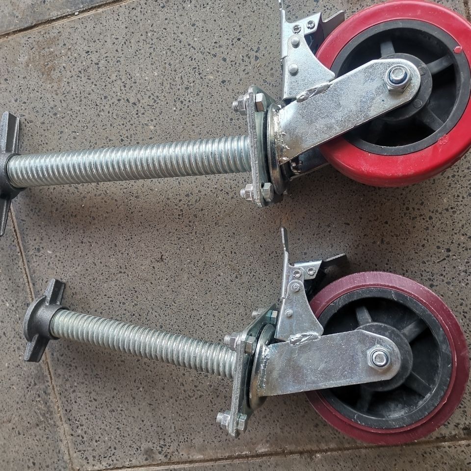 移动脚手架配件脚手架万向刹车轮移动脚手架轮子轮子配件加厚34粗30