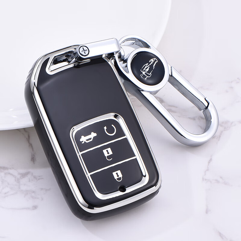 适用东风本田飞度钥匙套2021款life来福酱xrv全包crv车钥匙包扣壳银边