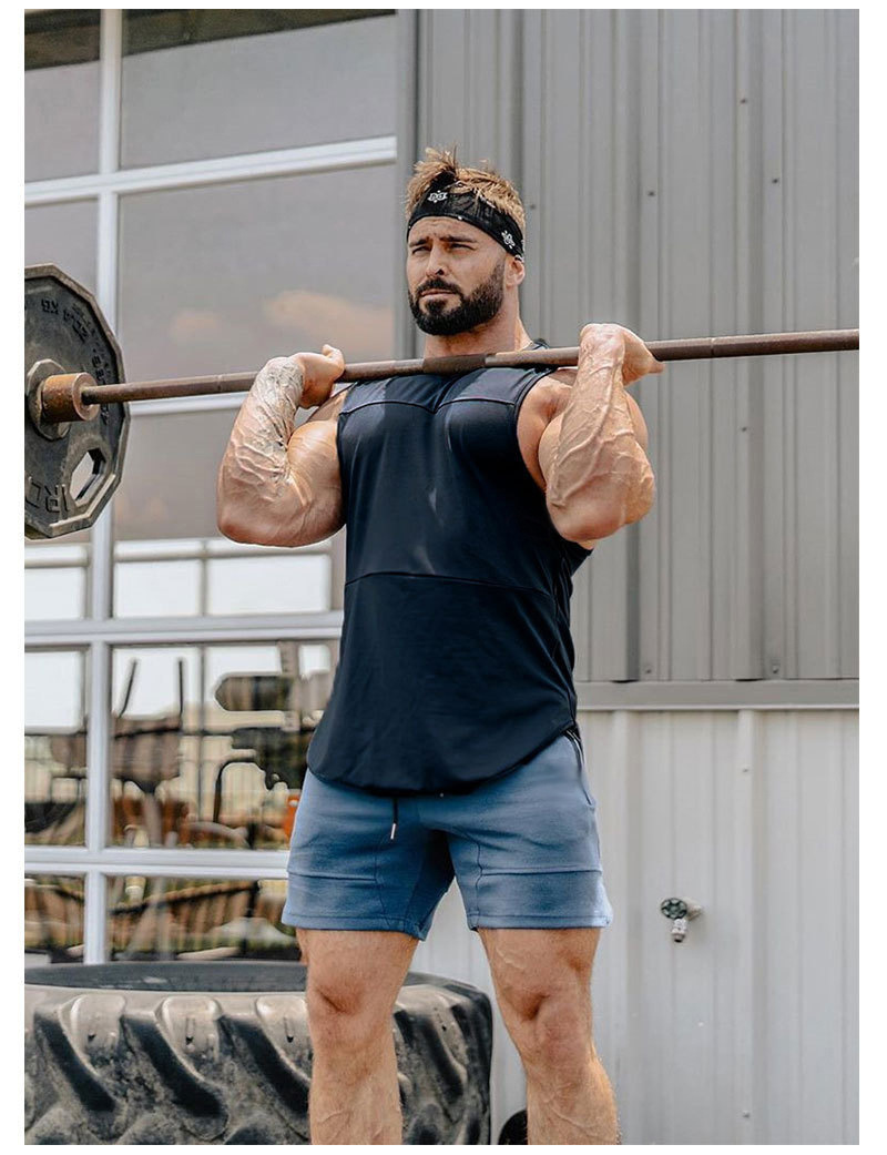 gekm肌肉健身兄弟欧美运动背心男士速干健身休闲背心打底衫白色l建议