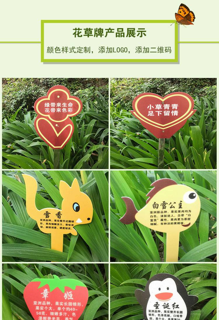 定制花草牌亚克力树牌植物绿化标识志牌树木介绍挂牌木广告牌 树牌