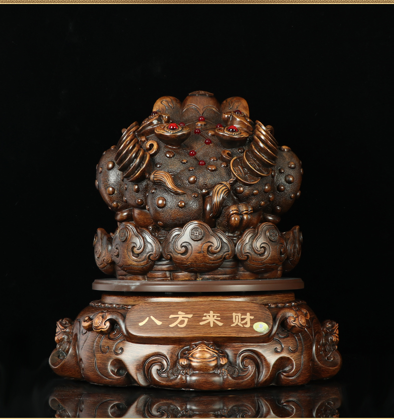 真石演绎八方来财摆件旺财蟾蜍三足金蟾金蝉店铺公司开业礼品风水八方